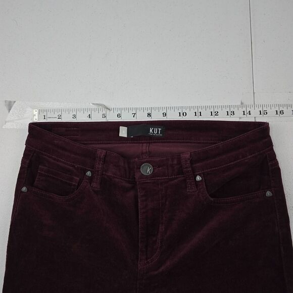 Kut from the kloth Mia toothpick skinny jeans pants corduroy red 6 womens 4677 - Picture 6 of 13